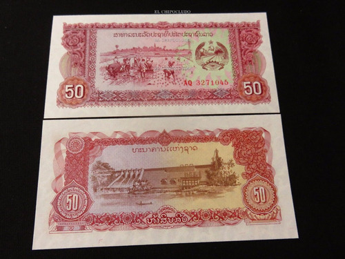 Aa#69 Billete Laos 50 Kip 1979