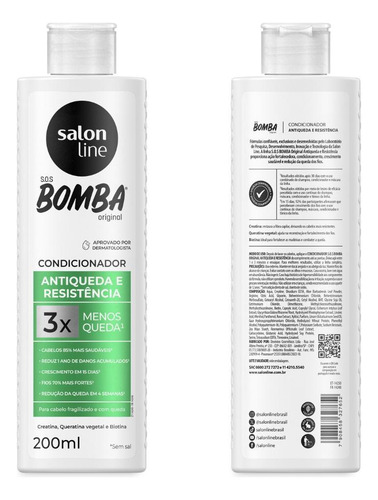 Kit Shampoo + Condicionador Sos Bomba Antiqueda Salon Line