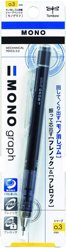 Lapiz Mecanico Negro Punta 0,3 Mm Tombow Mono