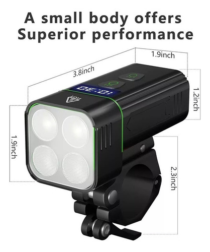 Luz De Bicicleta 1800 Lúmenes 4 Led Bicicleta Faro Bicicleta