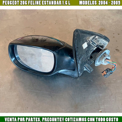 Espejo Lateral Izquierdo Peugeot 206 Mod 04-09