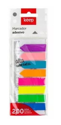 Marcador De Páginas 4 Flag + 4 Seta 12x44mm 4 Cores 80fls