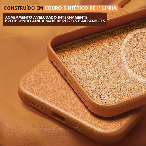 Case Capa Capinha Couro Com Magsafe iPhone 13 14 15 16 17