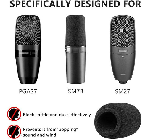Funda De Espuma Antipop Para Micrófono Shure Sm7b Pga27 Sm27