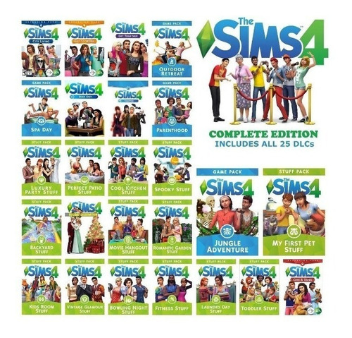 Sims 4 Deluxe Edition + Todos Los Dlc Para Pc Completa