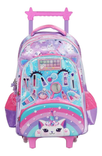 Mochila Make Up Carro 18 Con Led - F6331 Color Lila