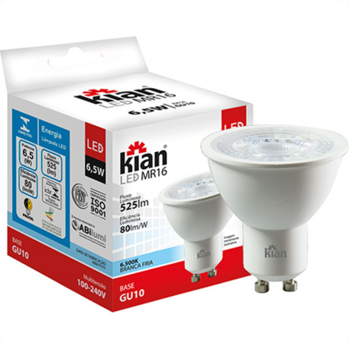 Lampada Dicroica 6,5w Led 6500k Kian Gu10