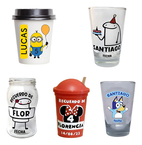 Vinilos Para Vasos, Frascos ( Souvenirs Infantiles) X 50