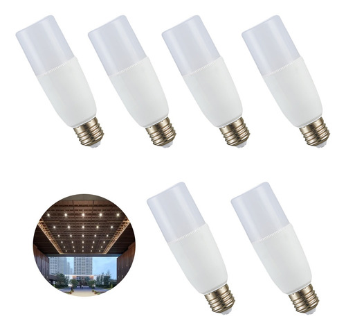 Bombilla Led 18vatios, Luz Diurna 6500k, Base E26 6pz Blanco Frío