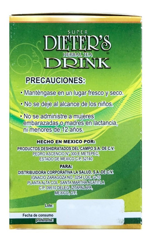Imagen 5 de 5 de Dieters Drink (120 Caps) La Salud Es Primero