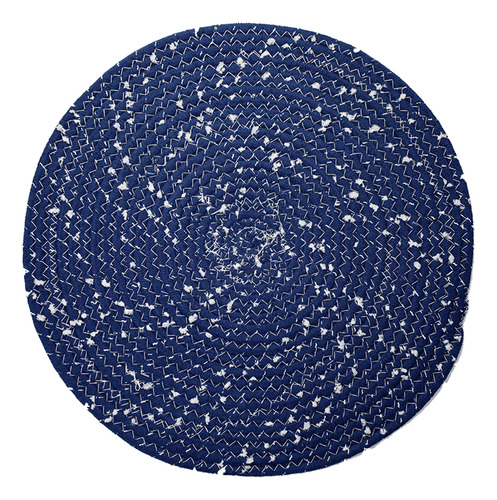 Jogo Americano Forro Protetor Mesa Redondo Corda 38cm Cor Azul