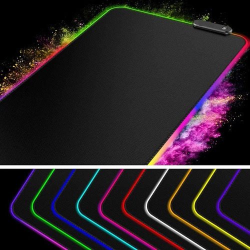 Imagen 2 de 7 de Mouse Pad Gamer Alfombrilla 900 X 400 X 4 Mm Negro Glowing