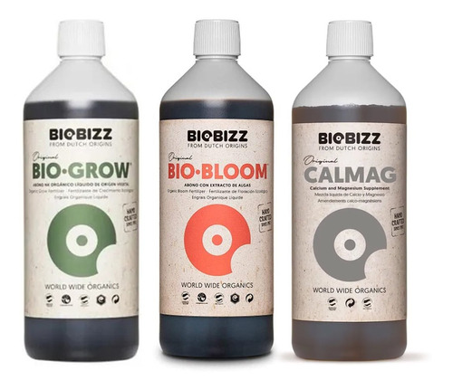 Biobizz Combo Fertilizantes Bio Grow Bio Bloom Calmag 1lts