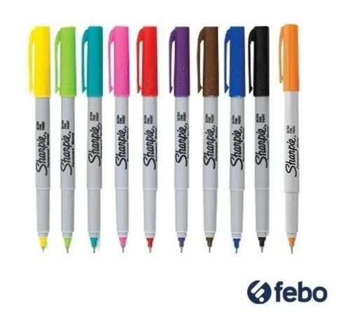 Marcadores Permanentes Sharpie Ultra Fino X1 Colores Febo