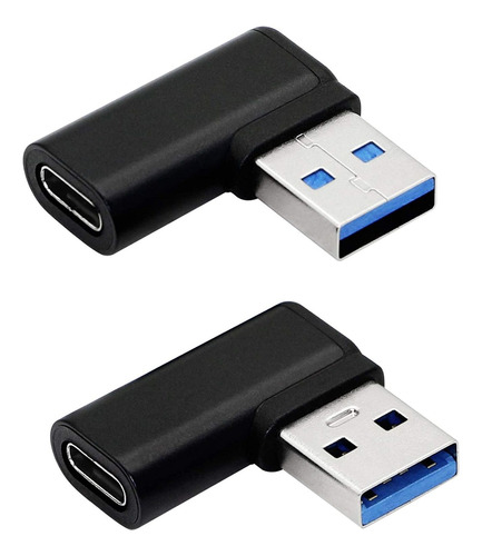 Adaptador Cerrxian Usb C A Usb A (2 Pack), 90 Grados