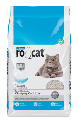 Rocat Arena Sanitaria Aglutinante Sin Aroma Gatos 10 Kg