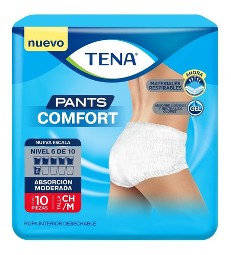Imagen 1 de 4 de Tena Pants Comfort Ch/m 10 Piezas