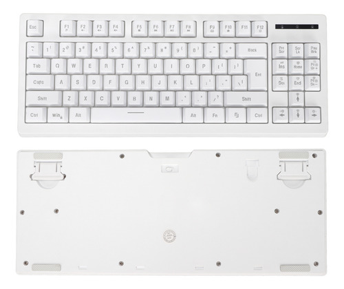 Teclado Inalámbrico Blanco Blanco De 87 Teclas, 2.4 G, Bater