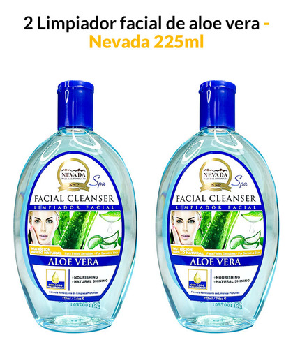 2 Limpiador Facial De Aleo Vera 225ml - Nevada