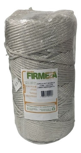 07 Corda Poliester Firmeza Rolo Branca 4mm 220mts C386928