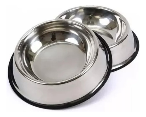 Plato Tazón Comida Agua Acero Inox Mascota Perro Gato 15 Cm