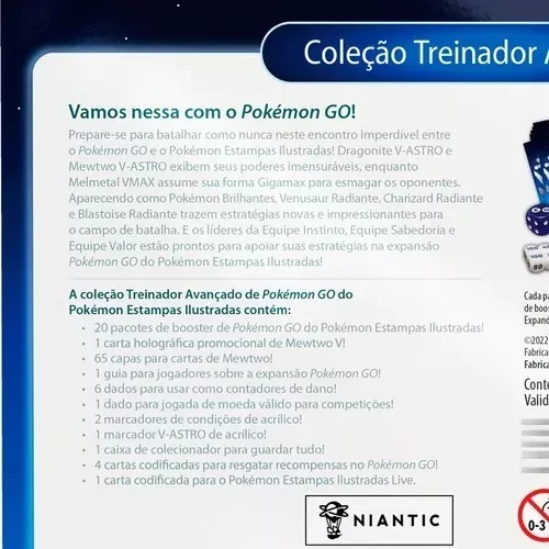 Box Pokémon Treinador Avançado Estampas Ilustradas Mewtwo 121 Cartas