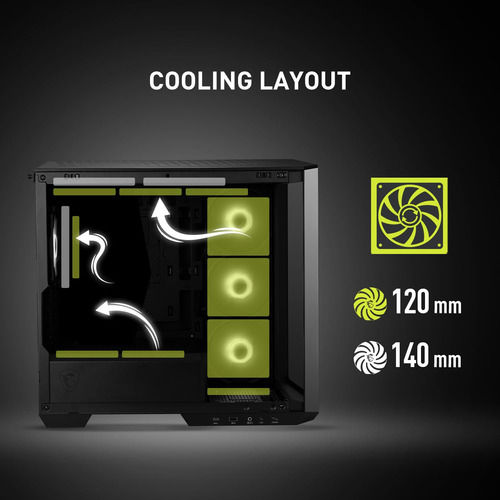 Funda Para Pc Msi Mag Pano M100r Pz Micro-atx Con 4 Ventilad
