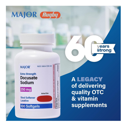 Docusate Sodium Extra Fuerza 250 Mg 200 Softgels Para Un Y 2