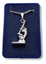 Comprar Dije Microscopio Laboratorio Acero Quirúrgico C\u002F Cadena Color Plateado