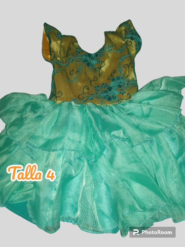 Vestido De Princesa Con Lazo , Talla 4