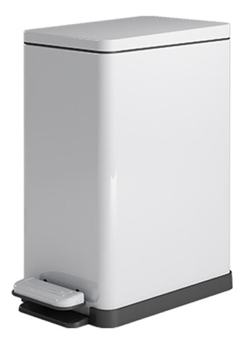 Bote De Basura Rectangular Acero Inoxidable 5l Blanco Mate