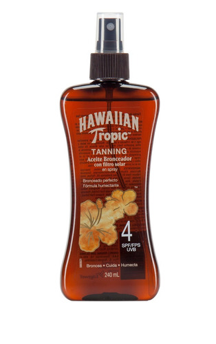 Imagen 1 de 10 de Aceite Bronceador Solar Hawaiian Tropic Tanning 4 Spf 240ml