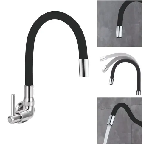 Torneira Para Tanque Jardim Cozinha Flexivel Monocomando De Parede Fria Alt-01 Via Flix Base Cromado