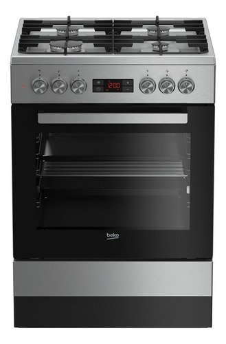 Cocina Beko FSM 62330 DXT a gas/eléctrica 4 hornallas  acero inoxidable 220V - 240V puerta con visor 72L