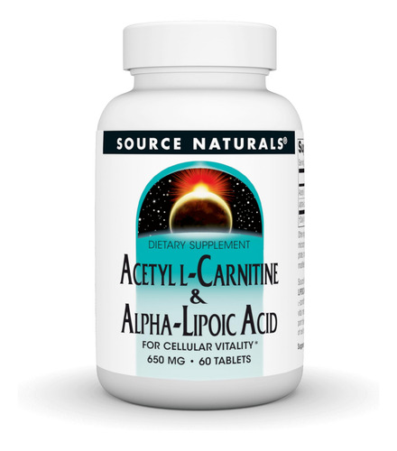 Acetil L-carnitina Y Ácido Alfa-lipoico De Source Naturals,