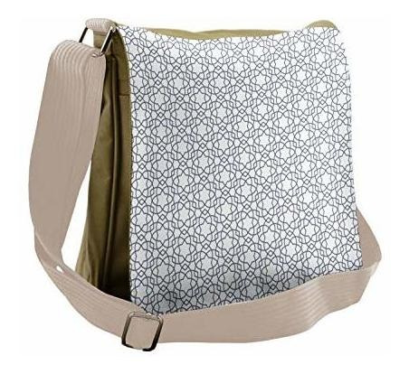 Ambesonne Grey And White Bag Bolso De Mensajero Geometric 