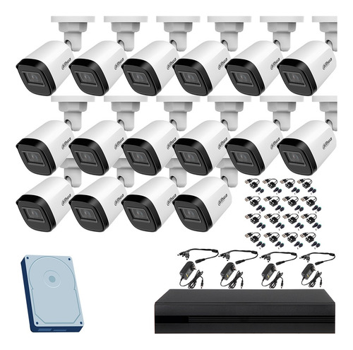 Kit Video Vigilancia 16 Cámaras 4mp Dahua Cctv 2 Tb Baluns