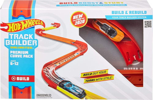 Hot Wheels Track Builder Pack, Surtido De Piezas Curvas, Múl