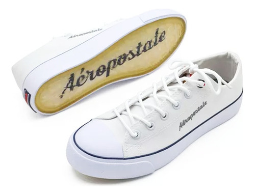 Tenis Aeropostale Blanco Hombre Plimsoll 9182 Original