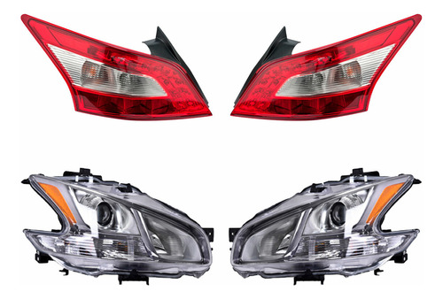 Set Calaveras C/leds + Faros Depo Nissan Maxima 2009-2013