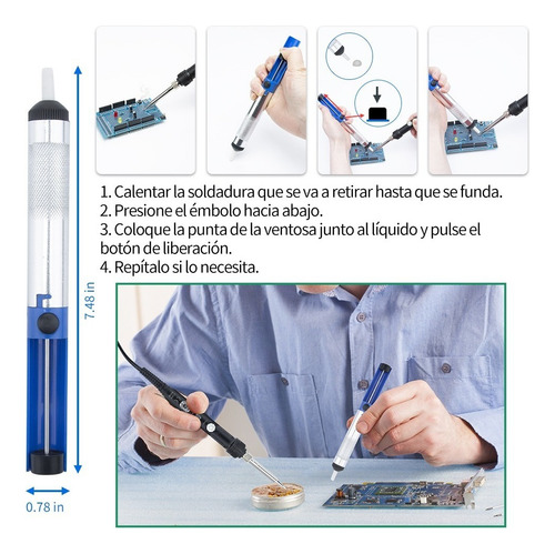 Kit De Soldador Eléctrico Con Temperatura Regulable 60w Soldadura Para Cautin Estaño Multímetro Digital