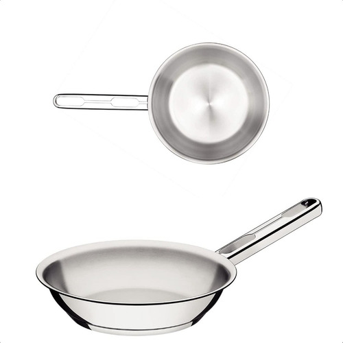 Kit Frigideira De Aço Inox Allegra 1,30l + Tabua De Madeira