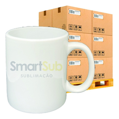 6 Canecas P/ Sublimação Branca Importada Aaa 325ml Smartsub