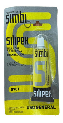 Silicón Transparente 70 Cm3 Pegamentos Simbi O Silipex