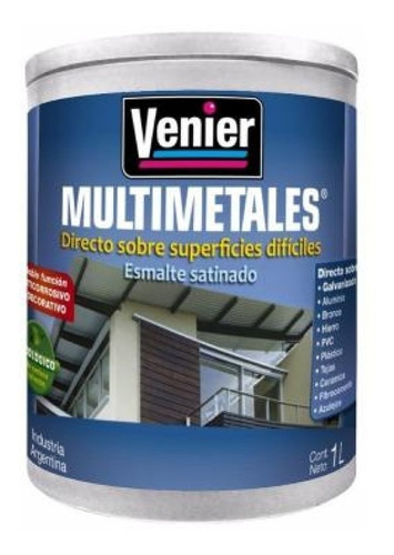 Multimetales Venier Esmalte Satinado Agua X1lt Original 