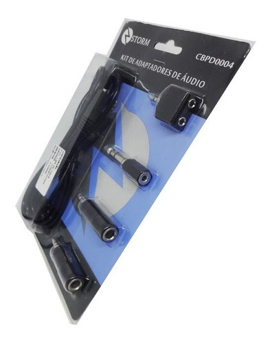 Imagem 3 de 9 de Kit Adaptadores De Audio Storm Com 4 + Cabo P2 1,80 Metro Nf