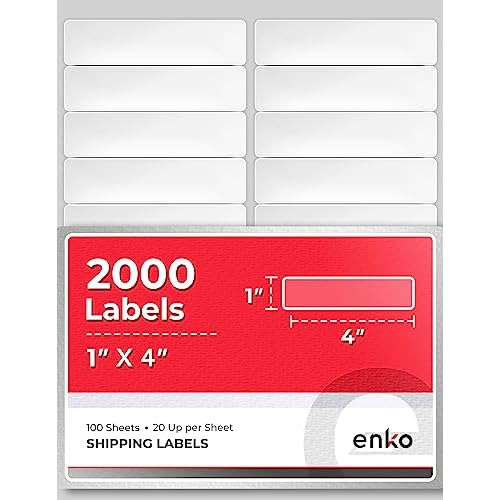 Etiquetas Enko 2000, 1  X 4 , Blancas, Etiquetas Blanco...