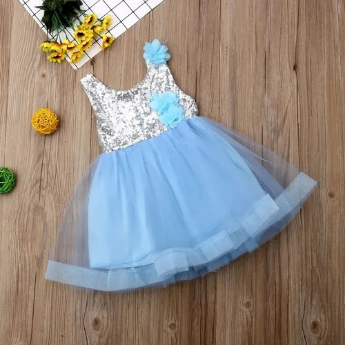 Vestido de tutú azul para niña otros colores disponibles