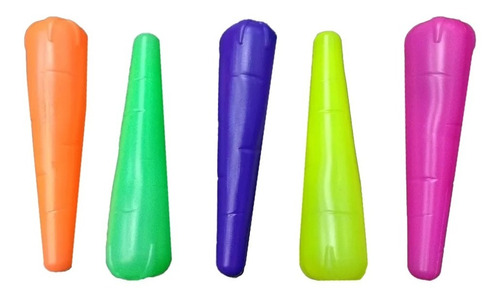 Maraca Zanahoria Chica Multicolor X 6u