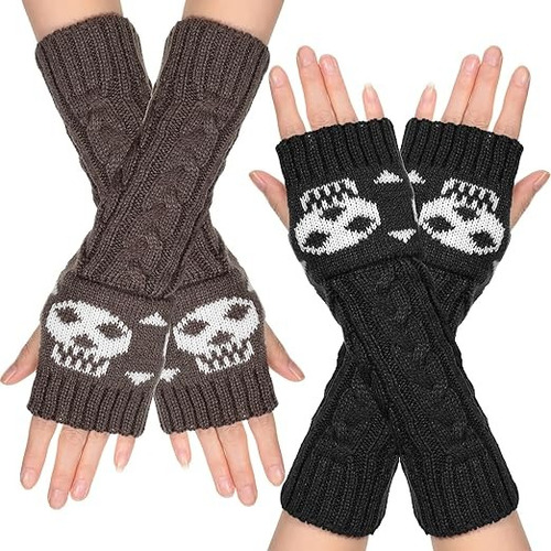 Guantes Para Frio Medio Dedos Dos Pares Calentadores Brazo